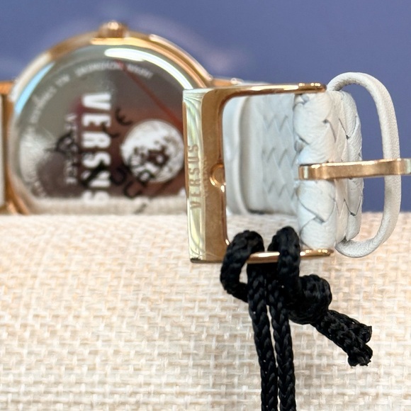 Versus Versace Rose Gold Montorgueil Crystal Index Beige Band Watch, 38mm - Picture 8 of 10